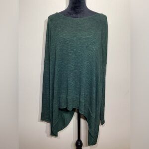 Free People We the Free Forest Green Chasing You Hacci Twist Oversize Top Size M
